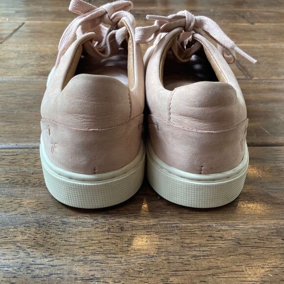 FRYE Blush Pink Ivy Low Lace Up Sneakers Size 7.5 M Tumbled Nubuck Leather - Picture 5 of 11